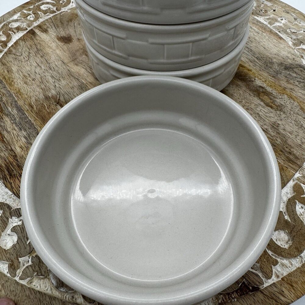 Longaberger Pottery Woven Traditions Ivory Stacking Soup or Cereal 6" Bowl Ivory - Picture 2 of 8